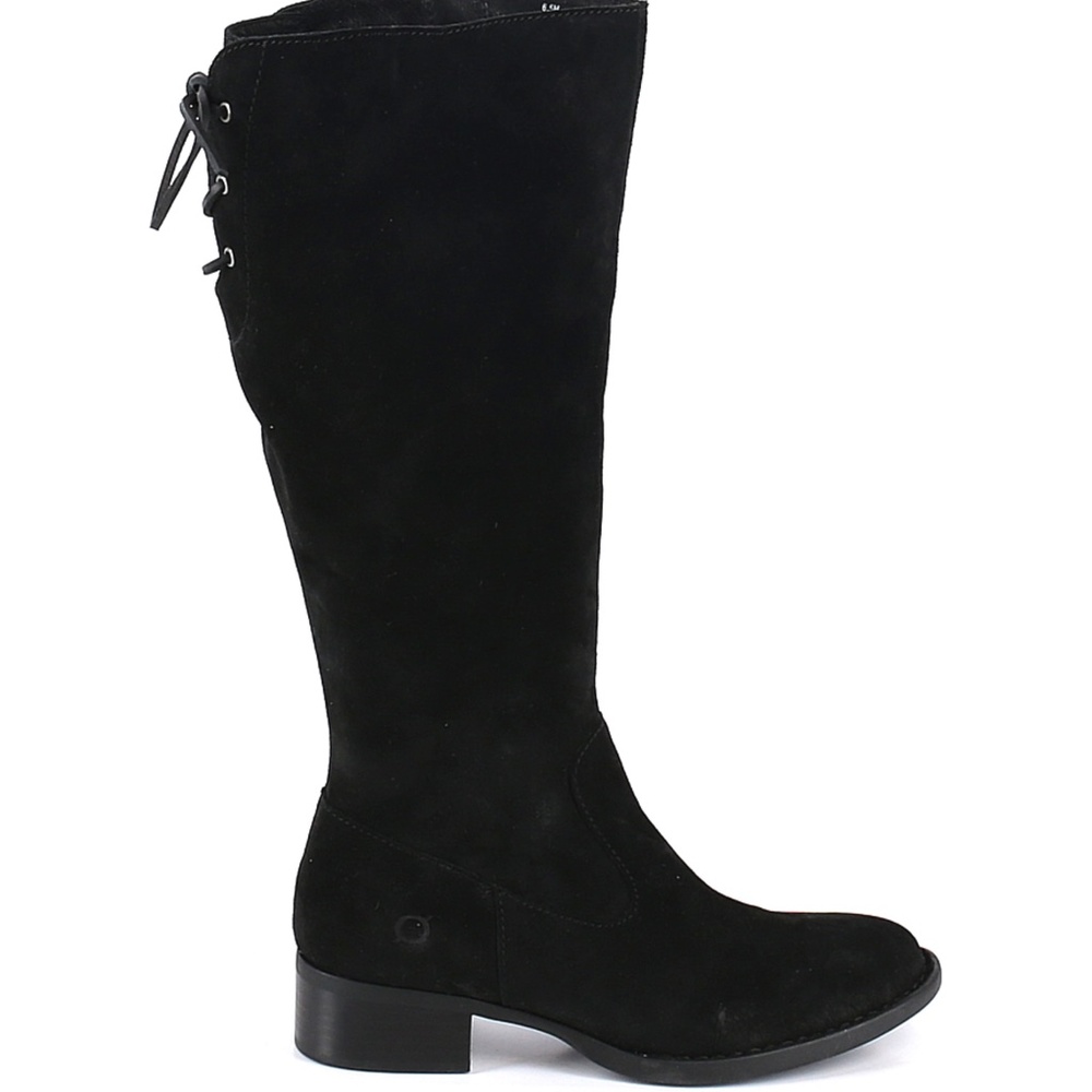 Born Cotto WIDE CALF Black Suede Knee High Boot